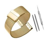 LQXHZ Cinturino For Orologio Milanese 12mm 14mm 16mm 18mm 20mm 22mm 24mm Cinturino In Metallo In Acciaio Inossidabile Bracciale Nero Oro Rosa(GOLD,22mm)