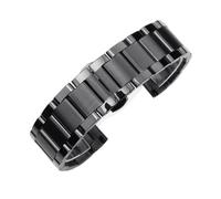 LQXHZ Cinturino in acciaio inossidabile massiccio 18mm 20mm 22mm 24mm Fibbia a farfalla con fibbia da uomo Cinturino in metallo con cinturino di ricambio(Black,24mm)