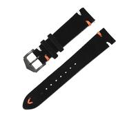 LQXHZ Cinturino In Morbida Pelle Scamosciata Da 20 Mm E 22, Cuciture Fatte A Mano, Cinturini For Orologi Marroni, Bracciale In Di Vitello, A Sgancio Rapido, Accessori For Donna Uomo(Black-BK,20mm)