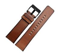 LQXHZ Cinturino In Pelle Di Vacchetta Compatibile Con Cinturino Diesel Retrò In Pelle Marrone Da Uomo 22 Mm 24 Mm 26 Mm(Black buckle,24mm)
