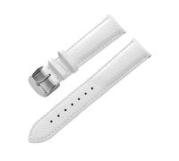 LQXHZ Cinturino In Vera Pelle Cinturino For Orologio In Pelle Bovina Con Grana In Litchi Morbido Da Donna Cinturino For Orologio Da Uomo Impermeabile 14 16 18mm Accessori For Catena For Orologio(White