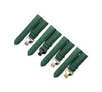 LQXHZ Cinturino in vera pelle verde con chiusura a farfalla, 10 12 13 14 15 16 17 18 19 20 21 22 24 mm, 16mm