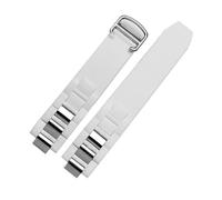 LQXHZ Compatibile Con Il Cinturino In Silicone Convesso Cartier 21st Century, Nero, Bianco, Impermeabile, Accessori Adatti For Cintura Da 20 * 10 Mm(White silver)
