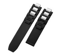 LQXHZ Compatibile Con Il Cinturino In Silicone Convesso Cartier 21st Century, Nero, Bianco, Impermeabile, Accessori Adatti For Cintura Da 20 * 10 Mm(Black no clasp)
