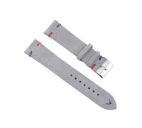 LQXHZ Cuoio di pelle scamosciata di alta qualità vintage cinghie cinturini blu cinturino da cinturino di ricambio adatto for accessori for orologio 18mm 20mm 22mm 24mm(Gray-Red Blue Line,20mm)