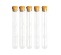 LQXHZ Set da 25 provette in plastica con tappi in legno e tappi in bambù