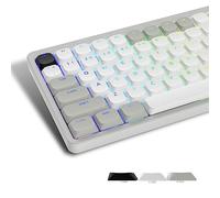LQXQ Keycaps a Basso Profilo 143, PBT Keycaps 75 Percento Brillare Attraverso, Keycaps Dimensioni Complete per ANSI US 60% 65% 75% 80% 100% Cherry Gateron MX Switch tastiera meccanica, Grigio/Bianco