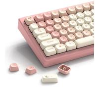 LQXQ MOA Keycaps PBT Dye-Sublimation, 143 Tasti Set di Keycaps Personalizzati ANSI/ISO per Tastiera 61/64/68/84/87/100/104/108 Cherry MX Mechanical Keyboard, Rosa