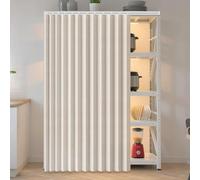 LQYDQSC Tenda for Cucina e Armadio - Antipolvere e Oscurante con Binario Autoadesivo Silenzioso, Senza Fori, for Sottolavello, Lavatrice, Scaffale(Beige,60 * 80cm)