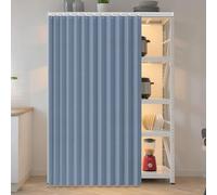 LQYDQSC Tenda for Cucina e Armadio - Antipolvere e Oscurante con Binario Autoadesivo Silenzioso, Senza Fori, for Sottolavello, Lavatrice, Scaffale(Blue,120 * 200cm)