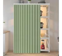 LQYDQSC Tenda for Cucina e Armadio - Antipolvere e Oscurante con Binario Autoadesivo Silenzioso, Senza Fori, for Sottolavello, Lavatrice, Scaffale(Green,80 * 120cm)