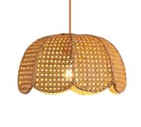LQZCXMF Lampada A Sospensione Classica In Rattan Con Paralume A Cestino, Lanterna In Bambù Da 19,7 Pollici, Lampada A Sospensione Regolabile In Rattan Beige Con Gabbia, Design Intrecciato Intricato