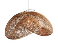 LQZCXMF Lampada A Sospensione Giapponese Di Campagna, Grande Geometria, Lampade In Rattan, Lampade A Sospensione Da Soffitto In Stile Bohémien, Lanterna In Rattan Scuro, Lampade In Bambù