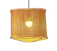 LQZCXMF Lampada A Sospensione In Bambù, A Una Luce, Regolabile, Stile Boho, A Forma Di Lanterna In Cestino, Realizzata A Mano, Con Design Triangolare, Lampadario A Sospensione In Stile Rustico