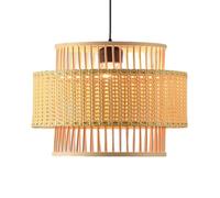 LQZCXMF Lampada A Sospensione In Bambù Realizzata A Mano, Design Minimalista E Intricato Con Intreccio Di Bambù, Confezione Da 1, Luci Sospese In Vimini Intrecciato A Mano, Lanterna Beige