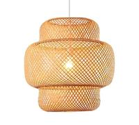 LQZCXMF Lampada A Sospensione In Bambù Stile Cinese, Lampada A Sospensione In Vimini Stile Zen Per Soggiorno Con Struttura In Metallo, Lampada Da Soffitto 3 In 1 Con Gabbia In Bambù Per Ristorante