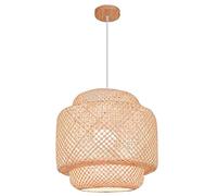 LQZCXMF Lampadari Naturali Luce Intrecciata Forma A Cupola Lampada A Sospensione Intrecciata A Mano in Rattan, 1 Lampada A Sospensione Intrecciata Leggera Illuminazione A Soffitto in bambù Soggiorno,