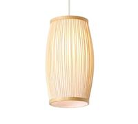 LQZCXMF Lampade A Sospensione In Vimini Stile Boho, Lanterne In Bambù | Lampade a sospensione moderne fatte a mano, 32 cm con rosone in legno, paralume in stile zen cinese, lanterna effetto