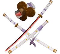 LQZJG Cosplay Anime Spada di bambù, Roronoa Zoro Spada Katana AME No Habakiri Katana Bianco 103cm/41 Pollici