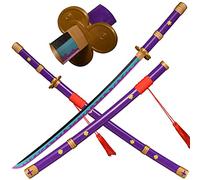 LQZJG Cosplay Anime Spada di bambù, Roronoa Zoro Spada Katana AME No Habakiri Katana Viola 103cm/41 Pollici