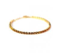 LR Wonder Collana Tennis Dorata Cristalli Citrino, 1 Pezzo