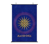Lrajan&Daucus Poster a scorrimento con simboli della città e stato greca, 75 x 50 cm, striscione e emblema con stampa digitale, decorazione per la casa (Macedonia)