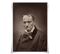 Lrajan&Daucus Top 100 figure letterarie ritratto poster - famoso scrittore A3 stampe su tessuto decorazione artistica da parete (#46 Charles Pierre B.)