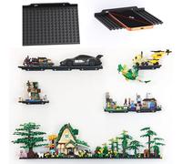 LRANFOW 12 espositori da parete per mattoncini Lego, 10,2 x 12,7 cm, a doppio lato, con borchie da 4,9 mm x 16 mm x 13 mm per espositore Lego, costruttori, decorazione della stanza