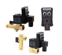 LREDONM 1/2 "Valvola di Scarico Elettronica Scolapiatti Controller Timer Automatico Serbatoio di stoccaggio del Gas for elettrovalvola compressore d'Aria 220V DN15(Single Timer,DC12V)