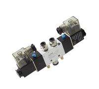 LREDONM 1 pz 4V120-06 4V420-15 4V320-10 Aria Pneumatica Elettrovalvola 5 Vie 2 Posizione 1/4 "Interno in Lega di Alluminio DC12V DC24V AC110V AC220V(4V420-15 AC110V)
