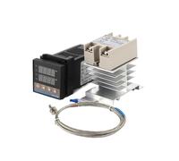LREDONM 1 pz REX-C100 Regolatore di Temperatura PID Tipo K Termostato con Display Digitale a Ingresso Singolo AC110V-240V Relè SSR Uscita 400 ℃(Set3 Relay Output)
