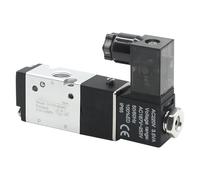 LREDONM 3V110-06 12V 1/8 "Elettrovalvola a 3 Vie Valvola di Controllo 'Aria pneumatica Valvola Magnetica for Gas Elettrico Corpo in Alluminio(LED 3v110-06,DC12V)