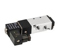 LREDONM 4V110-06 1/8 Elettrovalvole Aria PNEUMAT VALV 5 Vie Porta 2 Posizione Gas Pneumatico Elettrico Valvola Magnetica DC12V 24V 110V 220V(Wire Coil,AC 110V)