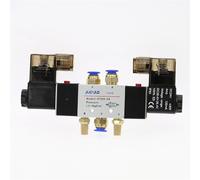 LREDONM 4V220-08 1/8 "1/4" Valvola a solenoide pneumatica a Doppia Bobina 5 Vie 2 Posizioni DC12V DC24V AC110V AC220V con raccordi silenziatore(4V220-08,DC24V)