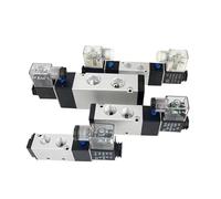 LREDONM Elettrovalvola 4v220-08 Aria 5 Vie 2 Posizioni 1/4 "Valvola di Controllo Pneumatica Ad Aria Doppia Bobina DC12V 24V AC220V 110V(DC12)