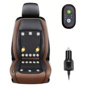 LRF-yxkj Coprisedile Ventilato 3 velocità, Funzionamento Silenzioso Coprisedile Antisudore per auto, SUV, camion, universale,Brown-24V16-BladeFan+Massage
