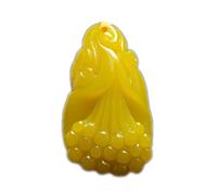 LRFNKCT collana con ciondolo, Collana con ciondolo in giada gialla naturale Feng Shui for donna, autentico cavolo yoga Pak Choi, fiore di magnolia di buon auspicio