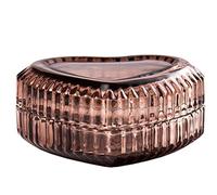 LRFNKCT porta gioielli, Portagioie, portagioie, in vetro retrò a forma di cuore e rotondo, vassoio grigio ambra for bracciale, anello, collana. Portagioielli (Colore: C, Dimensioni: Come mostrato)