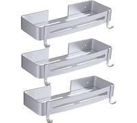 LRFNKCT Portaoggetti per la doccia, Mensola angolare for doccia, porta shampoo for bagno, portaoggetti da cucina, nero, singolo strato(Silver,3 layer)