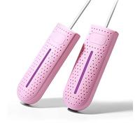 LRFVADW Asciugascarpe intelligente elettrico ultravioletto asciuga scarpe e deodorante con timer scarpe stivali calzini scaldino adulto a forma di piede nessun rumore forte (rosa)