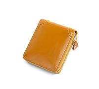 LRFVADW Borsa da Donna Portafoglio da donna in vera pelle con cerniera sacchetto di denaro Piccole borse ID Borsa per la borsa della frizione del titolare carta(Yellow)