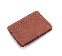 LRFVADW Portafogli da Uomo Cuoio ultra sottile di nuovi uomini della cassa del supporto carta Zipper borsa moneta Banca Credito(Coffee)