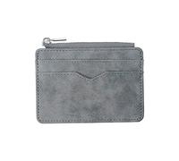 LRFVADW Portafogli da Uomo Men's Card Wallet Short Matte Leather Retro Multi-card Frosted Fabric Holder Money Minimalist Purse Transparent Coins(Grey)