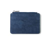 LRFVADW Portafogli da Uomo Men's Card Wallet Short Matte Leather Retro Multi-card Frosted Fabric Holder Money Minimalist Purse Transparent Coins(Blue)