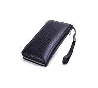 LRFVADW Portafogli da Uomo Portafoglio da uomo multifunzione in pelle Snake con portafoglio di carta credito lusso una lunga borsa cerniera a grande capacità(Schwarz)