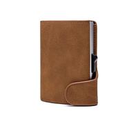 LRFVADW Portafogli da Uomo PU Leather Metal Box Wallet Business Credit Card Holder Case Mini Smart Money Bag Vintage Unisex Pure Purse(Grey)