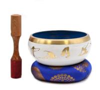 Lrg Yoga Moves - Set di campane tibetane, 14 cm, colore: Bianco/Blu