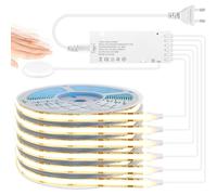 LRGBST 12V COB LED strisce, 6 rulli 1M Bianco caldo LED strisce with Touch und Hand Sweep Switch per armadio, cucine, vetrine, scaffali, scaffali, pannelli acustici illuminazione