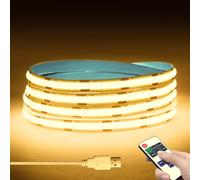 LRGBST Striscia LED COB dimmabile DC5V USB, luce a striscia LED COB bianca calda 2M con dimmer di telecomando per l'illuminazione del soggiorno della camera da letto della cucina interna