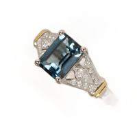 LRGKMCWTOB Anello alla moda elegante da donna in argento Sterling 925 anello vintage da donna con acquamarina pietra preziosa oro bianco riempito anello nuziale anello nuziale anniversario
